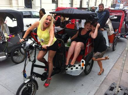 Polterabend med cykeltaxa